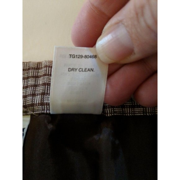 Pendleton Size 8 Straight Skirt Brown Plaid Slit Business Womens - Picture 6 of 7